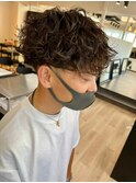 波巻きスパイラルツイストスパイラルパーママッシュメンズヘア