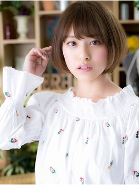 カバーヘア ブリス 戸田公園西口店(COVER HAIR bliss) ナチュラルアッシュ斜めバング韓国風ボブh2戸田公園20代30代40代