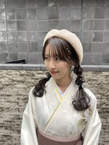 ソノ(sono)&nbsp;編みおろし 編みおろしツイン ツインテール 袴ヘア 卒業式ヘア