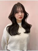 韓国ヘア/くびれヘア/顔まわりカット/前髪あり/