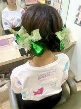 アップスニニー(up's niny) ☆メチャ可愛い『編み込み入りおだんごツインテールリボン添え』