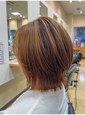 30代くびれ外はねレイヤーボブ