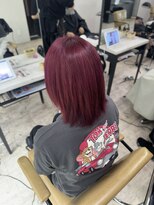アジールヘア 所沢プロペ通り店(agir hair) ガーネットレッド前髪イメチェンこなれミディ所沢韓国