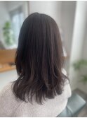 【くびれレイヤー】アッシュグレージュセミロング