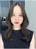 ロング顔周りレイヤー韓国ヘア_ba533403