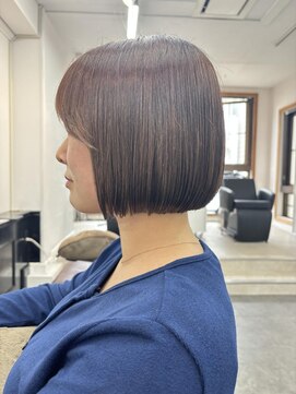 アオ(AO。) 暖色カラー/暖色ボブ/シースルーバング/ヘイリーボブ