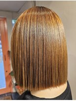 ヘアーメイクデコトウキョウ 鹿児島 天文館店(hair make Deco.Tokyo)&nbsp;切りっぱなしの、ボックス・ボブ　#鹿児島縮毛矯正　#髪質改善