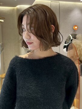 マイル 渋谷(mile) 【SATSUKI】ウェーブボブ / ブリーチなしオリーブブラウン