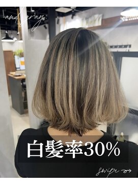 アンドグレイ 千葉船橋店(and gray.) 白髪率30%地肌から若々しく白髪ぼかし×エイジングケア