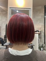 ハコ(H.A.Co) ブリーチ無しWカラーでワインレッドです。