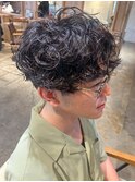 メンズヘア/メンズマッシュ/波巻きスパイラル/プードルパーマ