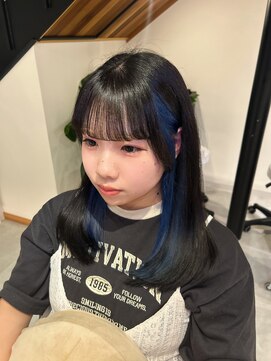 シエル ドゥ サワ(ciel de SAWA) 透明感たっぷりブルーインナーカラー