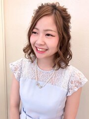 結婚式　二次会　ブライダル　パーティ　ヘアアレンジ