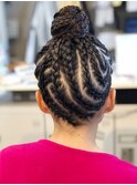 お祭り編み込みヘアセット