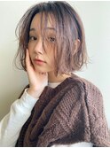センターパートボブカール