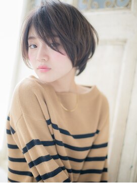 モッズ ヘア 福岡姪浜店(mod's hair) *mod's姪浜*…フェザーバングxヴェールカラーくせ毛風ミニボブf