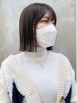 カノエ 福岡香椎店(canoe)&nbsp;大人モード　シースルーバング チョコレート 切りっぱなしボブ