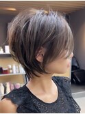 立川おしゃれ女子ウルフヘア20代30代40代50代丸みショートボブ