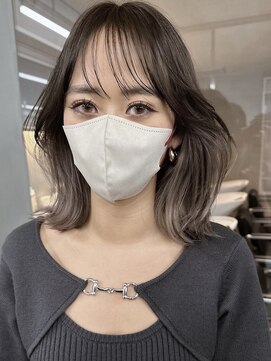 サイン 表参道(SIGN) 切りっぱなしボブレイヤーボブインナーカラーベージュカラー