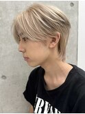 韓国風メンズカット中華ヘアハイトーンコンマヘアセンターパート