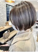 ☆くびレイヤーボブルフ細めハイライト小顔こなれミディ〔幕張〕