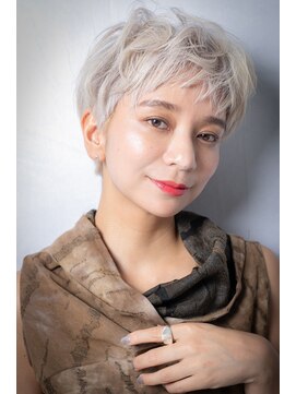 モッズヘア 越谷(mod's hair) ハイトーンカラーホワイトブロンドメンズライクw越谷20代30代