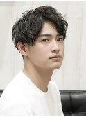 韓国マッシュセンターパートダウンパーマニュアンスパーマウルフ