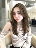 韓国ヘアーハッシュカットレイヤーカットグレージュブリーチ無し