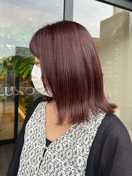 カルディアルッソ(CARDIA LUSSO) 切りっぱなしミディアム/ラベンダーピンクブラウン/髪質改善