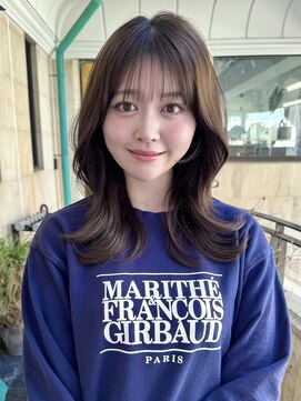 ラグーン 原宿 表参道(LAGOON) くびれセミディ/ベージュ/外ハネミディアムヘア/顔周りレイヤー