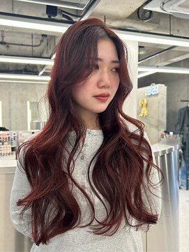 透明感ピンクラベンダーブラウン/レイヤーカット