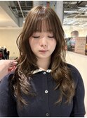 韓国ハッシュカットレイヤーマロンベージュチョコレートブラウン