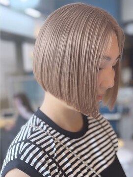 アース 相模大野店(EARTH) ◎ブリーチボブで大人韓国風！小顔ボブ×ミルクティー