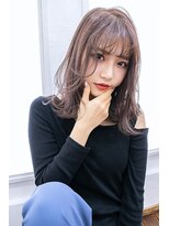 ANGELICA シースルーバング モーヴ ミルクティ レイヤーカット