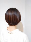 ローグ金町TAKA大人かわいいブラウンピンクマッシュショートボブ