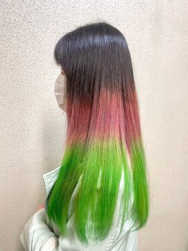 アッシュ 西荻窪店(Ash) ピンク×きみどりグラデーション