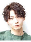 波巻きパーマメンズツイストスパイラルパーマツーブロック