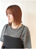 ◎アプリコットオレンジ/切りっぱなしボブ/小顔前髪◎