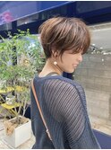 30代小顔マッシュショート/シースルーバング/透明感ヘアカラー
