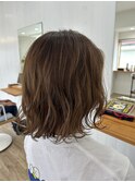 アッシュベージュ×ミックスウェーブ