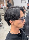センターパート毛流れニュアンスパーマカルマパーマ/新潟駅