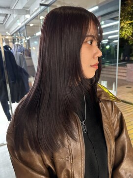 ノラ ヘアーサロン(NORA HAIR SALON) 【大久保】顔まわりレイヤーブリーチなしパープルカラー