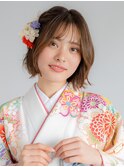 ショートヘアー/ショートボブ卒業式袴サイドヘアアレンジ成人式