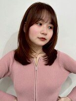ポーチバイハニー オモテサンドウ(PORCH by HONEY omotesando) 丸顔→小顔レイヤーカット美髪チェリーブラウンワイドバング3