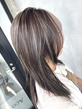 アコ(Aco) 上品ハイライト/ペールベージュ/アッシュグレージュ