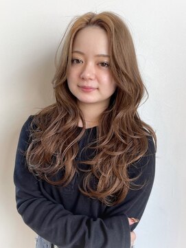 アンニュ(annuy) 前髪なし ヨシンモリ アッシュベージュ 顔周りカット くびれヘア