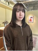 20代30代40代　ミディアムレイヤーカット/ ダークアッシュ