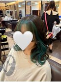 フェイスフレーミングで推しカラー【グリーン/ツーブロック】