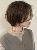 say.ショートボブひし形ショートダークレッドデザインカラー
