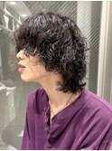 メンズボブウルフ×波巻きスパイラル